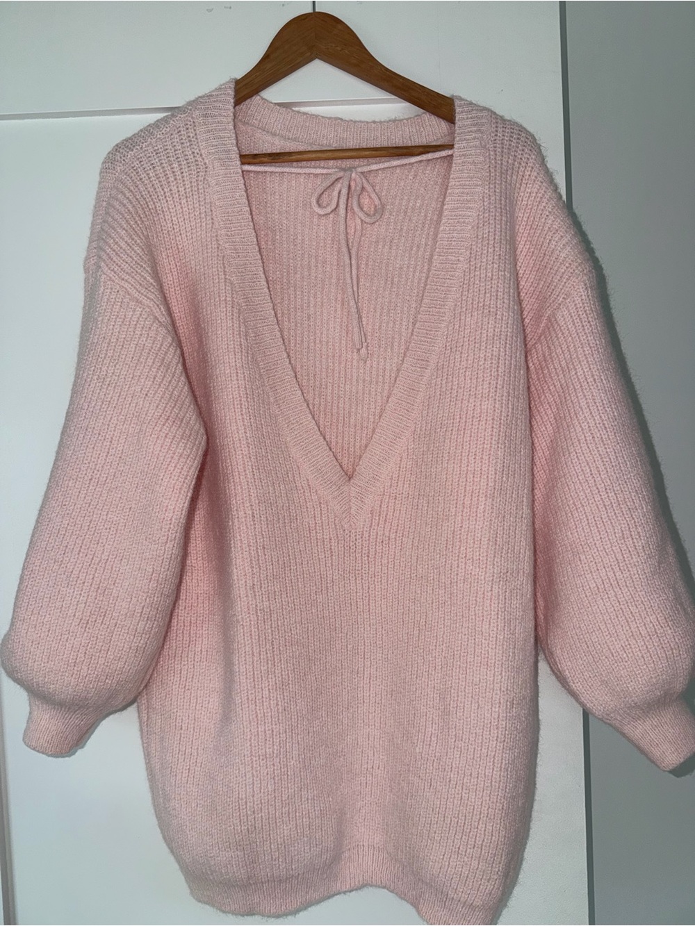 Soft V-Neck Pink Women's Sweater